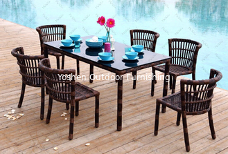Meubles d'extérieur en osier table à manger-15009