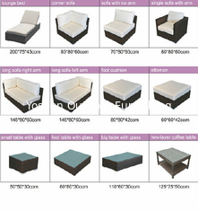 canapé modulaire en rotin extérieur de la série 15