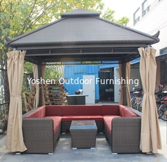 Meubles de jardin en osier gazebo/canopée-20015
