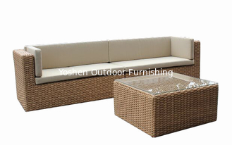 Meubles d'extérieur en rotin, fauteuil d'amour de luxe avec table basse --YS5746