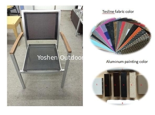 Chaise d'étagère en aluminium pour jardin en extérieur avec tissu texline à enchevêtrement-YS5612