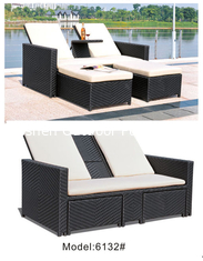 Meubles de piscine intérieure pour 2 personnes lit de jour extérieur double avec table à boire ---6132