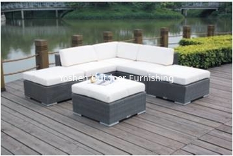 Meubles d'extérieur en rotin en forme de L en 6 pièces canapé modulaire meubles commerciaux-YS5755
