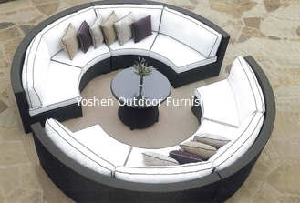 7 pièces -Meubles de jardin extérieur canapé modulaire en osier de forme ronde -YS5728