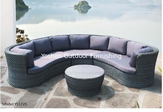 4 pièces -Sofa pour meubles extérieurs en rotin à demi-ronde avec table basse en forme d'œuf -YS5725