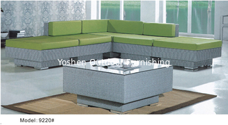 5 pièces en forme de L canapé sectionnel extérieur en osier rattan meubles canapé de salon-9220