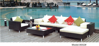 5 pièces - résistant aux intempéries en écorce PE Plage piscine canapé chaise de club -9002