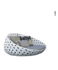 L'oeuf en forme de osier détendre blanc lit d'hôtel de jour rattan jardin lit solaire lit de salon en plastique de luxe avec des coussins--6089