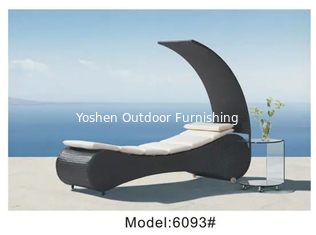 Chaise de plage en plastique chaise de plage en rotin chaise de plage chaise de plage chaises de plage lit au dossiers extérieur avec coussin---6093