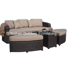 Chaise de canapé en rotin/ en osier, fauteuil de la piscine, fauteuil avec ottoman et tables---6125