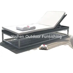 Chaise de plage en plastique en résine de rotin de wicker meubles de piscine extérieur lit de jour lit de soleil chaise de couchage --- 6068