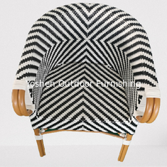 Meubles de jardin en bambou en coton plastique tissé en coton de rotin chaise de luxe pour manger en extérieur appuie-bras zèbre chai---6306