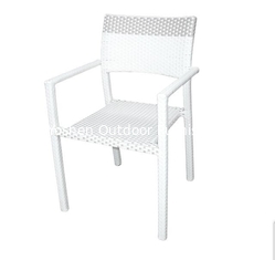 Chaise de salon en rotin blanc en PE chaise de gym en plastique extérieure chaise en aluminium cadre de jardin chaise colorée---YS5675