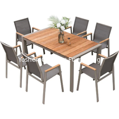 7 pièces de chaises de salle à manger en rotin en extérieur de style anglais avec table---8203