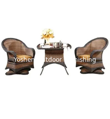 Meubles de jardin en extérieur ensemble de salle à manger de patio chaises pivotantes en osier en plastique en résine chaises pivotantes avec table--- 8031