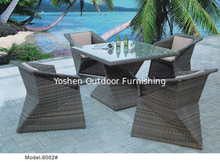Ensemble de 5 pièces de rattan en PE en osier pour terrasse extérieure-8002