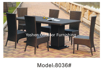 6 chaises de salle à manger en osier pour patio -8036