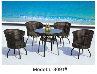 6 pièces de chaises tournoyantes en osier pour patio
