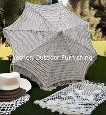 9 pieds Nouveau design parapluie de plage tissée personnalisée Coton corde Macrame parasols frottis faits à la main parapluie de canopée tissée
