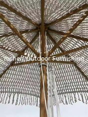 9 pieds Nouveau design parapluie de plage tissée personnalisée Coton corde Macrame parasols frottis faits à la main parapluie de canopée tissée