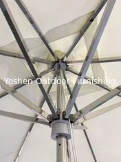 L' ombrelle du marché lourd de luxe hôtel étoile rond ombrelle extérieure en acier inoxydable patio ombrelle parasol--2093