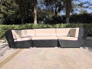 Meubles de terrasse siège salon extérieur canapé en rotin noir en osier canapé de jardin de luxe meubles d'extérieur canapés de patio ensemble de meubles YS8000