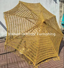 9 pieds jaune INS Trend Resort parapluie parapluie tissée à crochet parapluie Tassel Macrame
