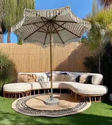 Parapluie de 9 pieds pour le marché commercial Tassel Macrame Parasol