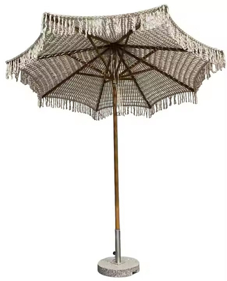 Parapluie de 9 pieds pour le marché commercial Tassel Macrame Parasol