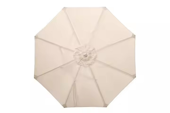 Toutes les conditions météorologiques 10 pieds plage extérieure ronde toile Parasol en bois Hôtel Resort Picnic Teak Pole Parapluie Ombrage