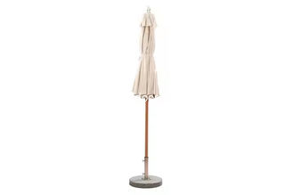Toutes les conditions météorologiques 10 pieds plage extérieure ronde toile Parasol en bois Hôtel Resort Picnic Teak Pole Parapluie Ombrage