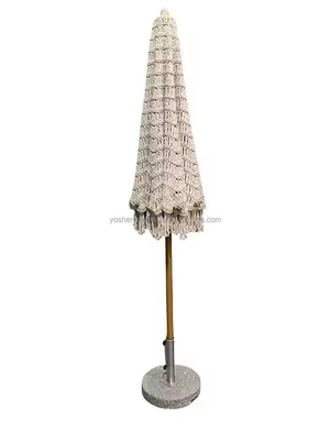Hôtel de 9 pieds Tassel Beach Parapluie Frange Parapluie Marché mondial Cotton Rope Tissé Crochet Tassel Canopy Parapluie