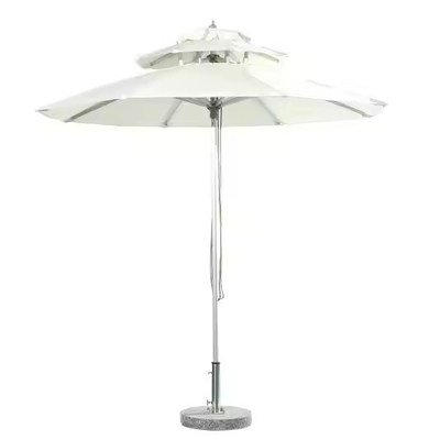 Resort Commercial Beach Garden Deux couches Table ronde extérieure Parapluies blanches Parapluies Restaurant Parapluies