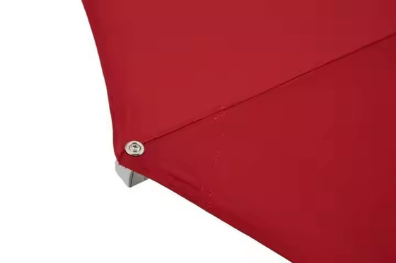 Housse de parasol rouge imperméable en polyester de 8 pieds, parasol de patio en aluminium avec mât central, parasol de pique-nique extérieur