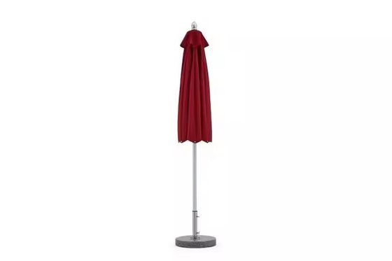 Housse de parasol rouge imperméable en polyester de 8 pieds, parasol de patio en aluminium avec mât central, parasol de pique-nique extérieur