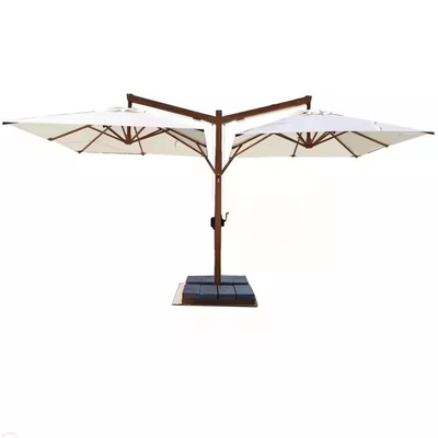 Parapluie de jardin à double canopée en aluminium de 10 pieds, parapluie à deux têtes, parapluie de patio, parapluie de plage jumelle