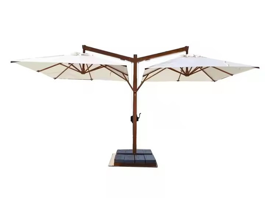 Parapluie de jardin à double canopée en aluminium de 10 pieds, parapluie à deux têtes, parapluie de patio, parapluie de plage jumelle