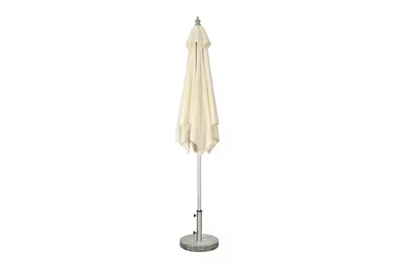 Parasol de plage à mât central en aluminium de 6,6 pieds, parasol de patio extérieur, cabane de villégiature, hôtel, parasol blanc