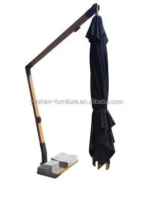 Parasol de jardin géant de 13 pieds, grand parasol noir, parasols de patio, parasols cantilever noirs géants de 4 m avec base