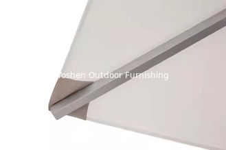 Parasol de plage robuste de 13 pieds résistant au vent, grand parasol cantilever carré extérieur avec franges