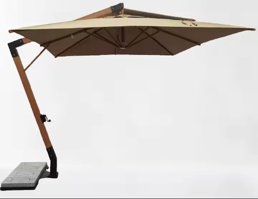 4m lourd grand parapluie extérieur parapluie de marché populaire parapluie d'aluminium beige parapluie à cran