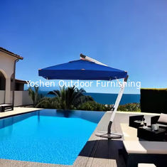 Piscine Patio Parapluie imperméable au jardin Café Parasol Logo Personnalisé Parapluie au porte-à-faux Avec Frange