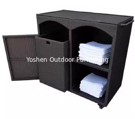 Accessoires de piscine Armoire de rangement en rotin Wicker Armoire à serviettes de piscine