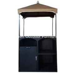 Meubles de piscine promotionnels Rattan Wicker serviette extérieure Cabana Resort Hotel Armoire à serviettes en aluminium au bord de la piscine