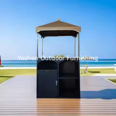 Meubles de piscine promotionnels Rattan Wicker serviette extérieure Cabana Resort Hotel Armoire à serviettes en aluminium au bord de la piscine