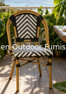 Chaise de cuisine de style bistrot français toutes conditions météorologiques chaise d'extérieur empilable