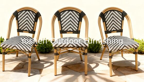 Chaise de cuisine de style bistrot français toutes conditions météorologiques chaise d'extérieur empilable