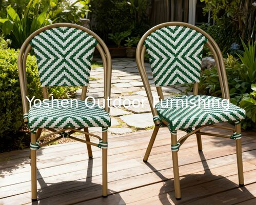 Yoshen Chaise de Bistro française Restaurant vert Café Chaise à manger en plein air