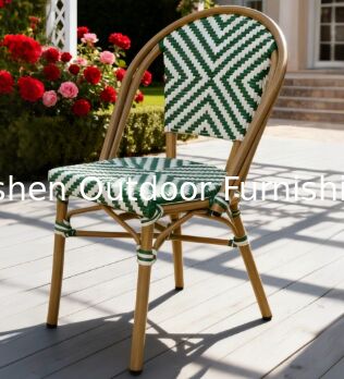 Yoshen Chaise de Bistro française Restaurant vert Café Chaise à manger en plein air