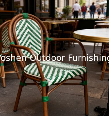 Chaise verte commerciale extérieure en coton synthétique et en bambou